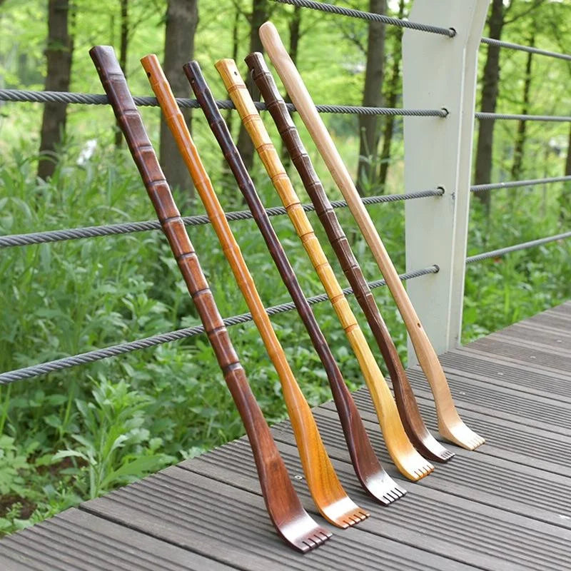 Long Handle Wooden Back Scratcher Dual-Use Massage