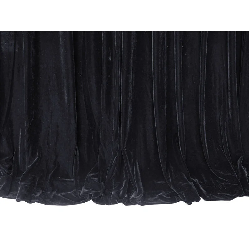 Long Large Thick Black Velvet Curtains 580x270cm + full