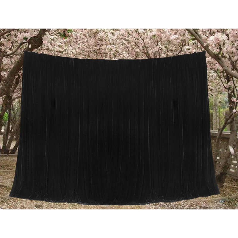Long Large Thick Black Velvet Curtains 580x270cm + full