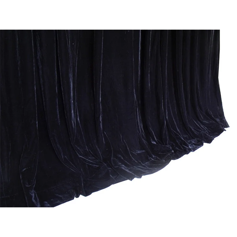 Long Large Thick Black Velvet Curtains 580x270cm + full