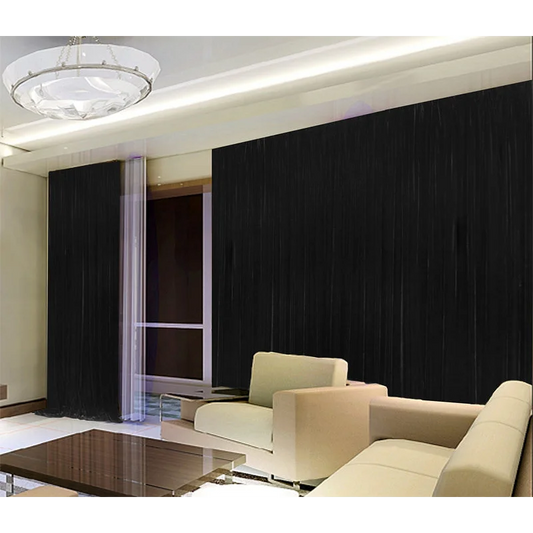 Long Large Thick Black Velvet Curtains 580x270cm + full