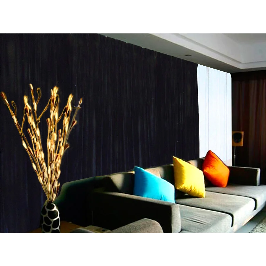 Long Large Velvet Curtains Black 620x270cm with 4m blockout