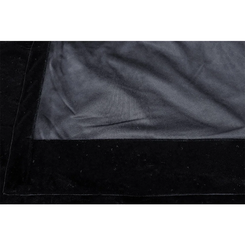Long Large Velvet Curtains Black PINCH PLEAT 590x270cm + 30