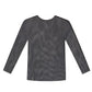 Long Sleeve STRETCH MESH TOP Round Neckline Blouse Shirt