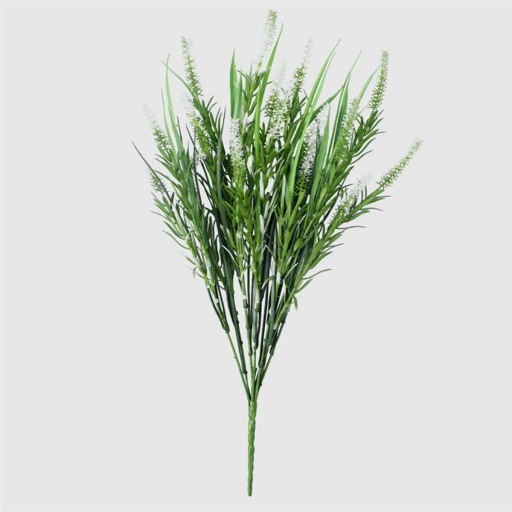 Long Stem White Lavender UV Resistant - 50cm - Artificial