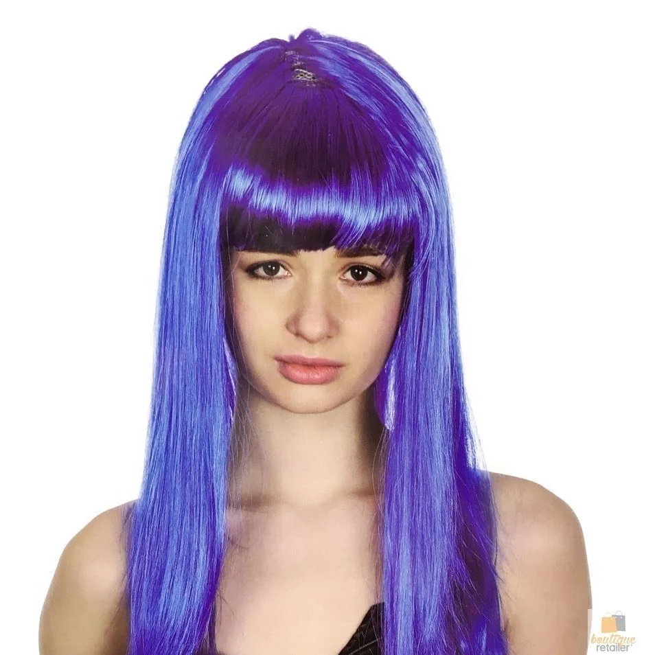 LONG WIG Straight Party Hair Costume Fringe Cosplay Fancy