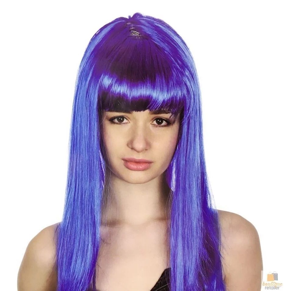 LONG WIG Straight Party Hair Costume Fringe Cosplay Fancy