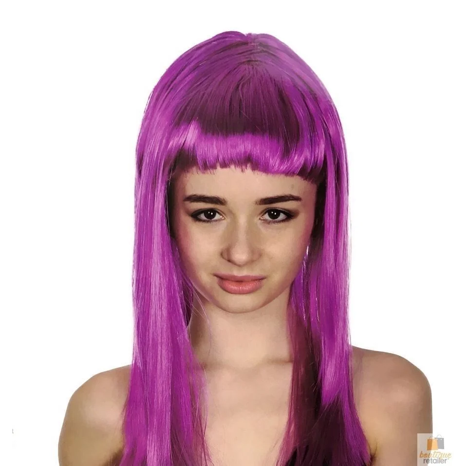 LONG WIG Straight Party Hair Costume Fringe Cosplay Fancy