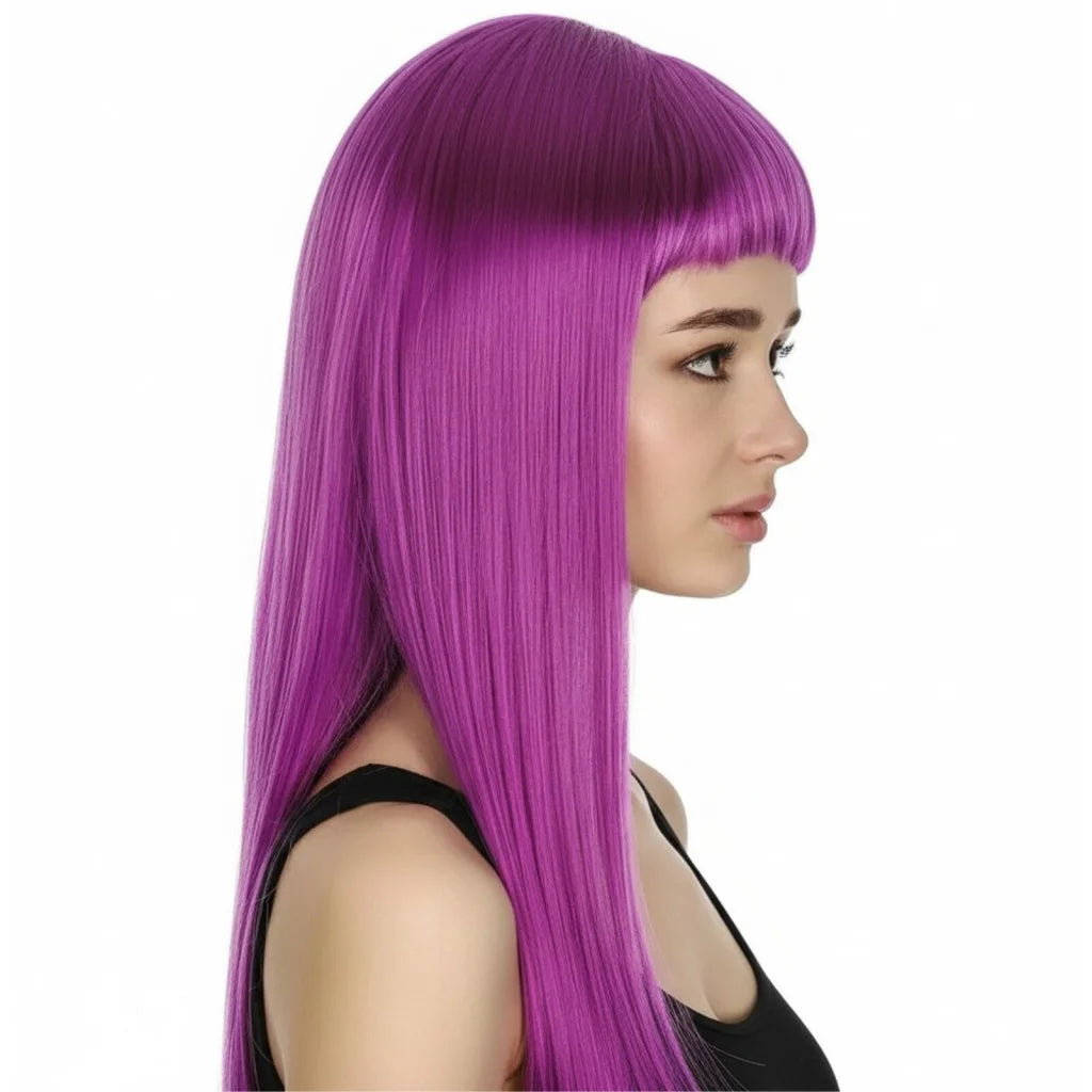 LONG WIG Straight Party Hair Costume Fringe Cosplay Fancy
