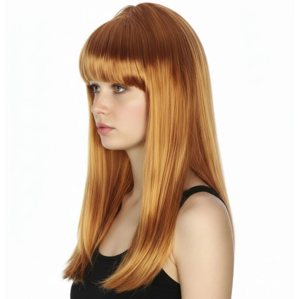 LONG WIG Straight Party Hair Costume Fringe Cosplay Fancy