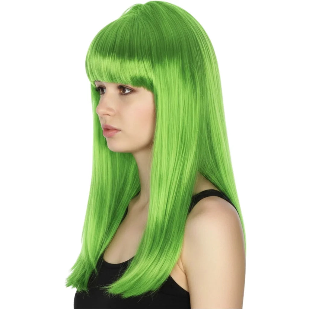 LONG WIG Straight Party Hair Costume Fringe Cosplay Fancy