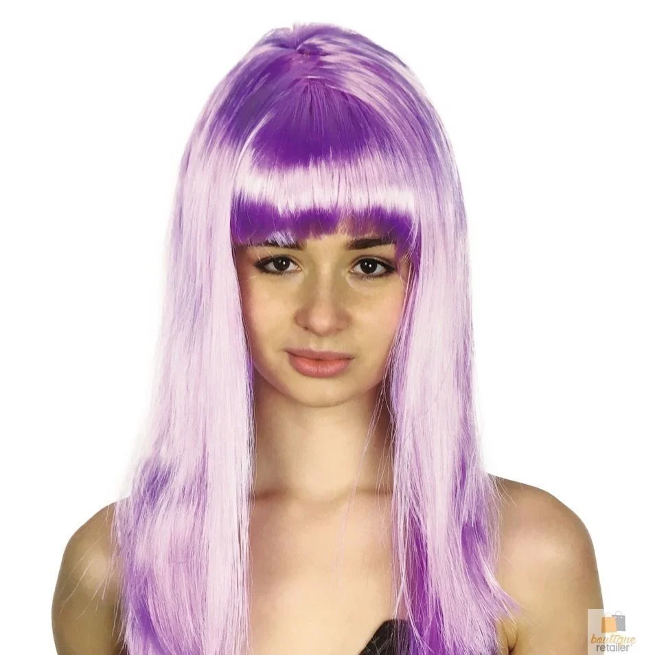 LONG WIG Straight Party Hair Costume Fringe Cosplay Fancy