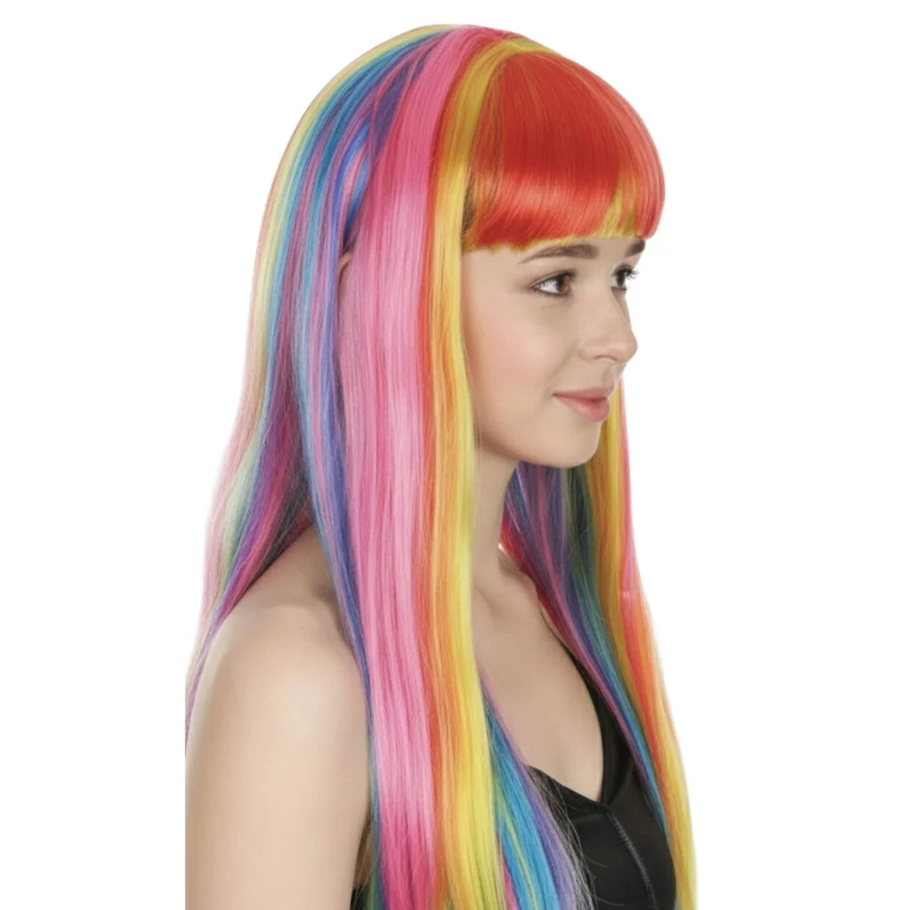 LONG WIG Straight Party Hair Costume Fringe Cosplay Fancy