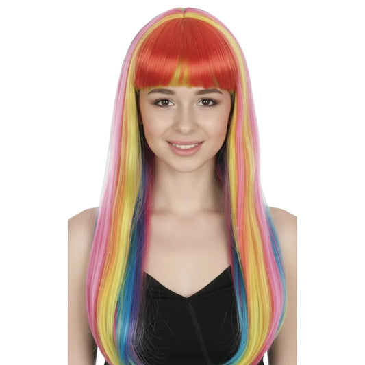LONG WIG Straight Party Hair Costume Fringe Cosplay Fancy