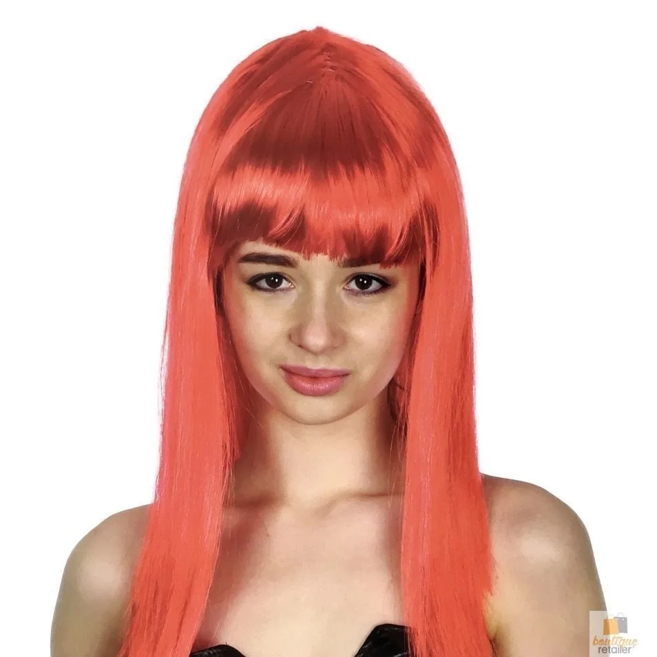 LONG WIG Straight Party Hair Costume Fringe Cosplay Fancy