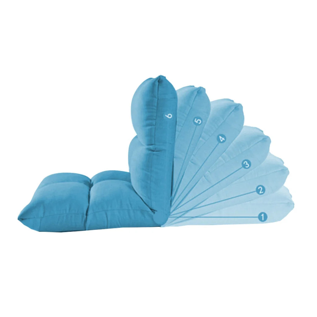 Lounge Floor Recliner Set of 4 Premium Adjustable Lazy Sofa Bed Folding Game Chair - Blue
