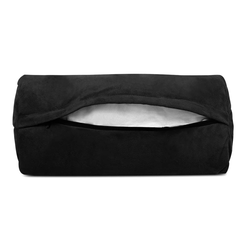 Lounge Sofa Bed 2‑Seater Floor Folding Suede Charcoal