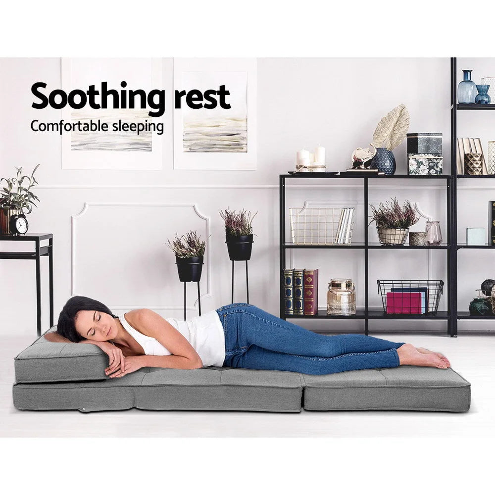 Lounge Sofa Floor Couch Chaise Chair Recliner Futon Linen