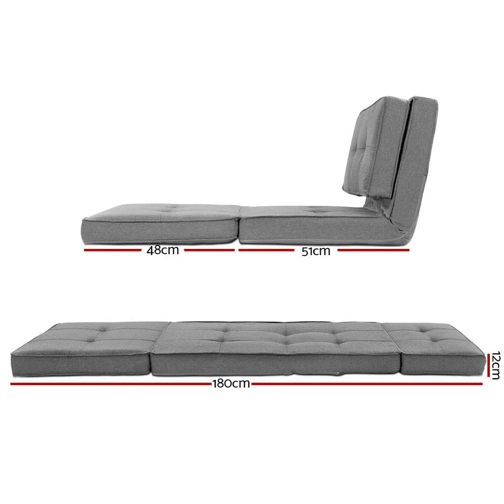 Lounge Sofa Floor Couch Chaise Chair Recliner Futon Linen