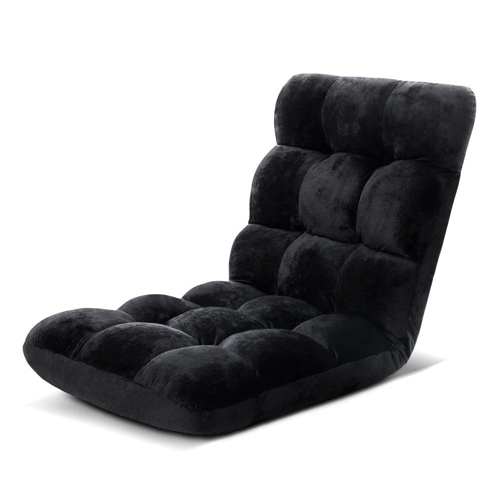 Black lounge sofa floor with colour matched pieces and support fittings