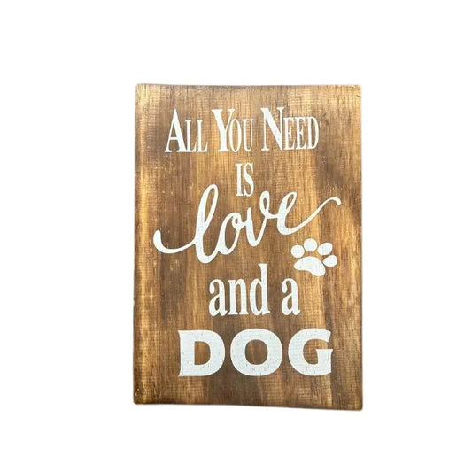 Love + Dog Handcrafted Wall Art 26cm - Home & Garden > Wall