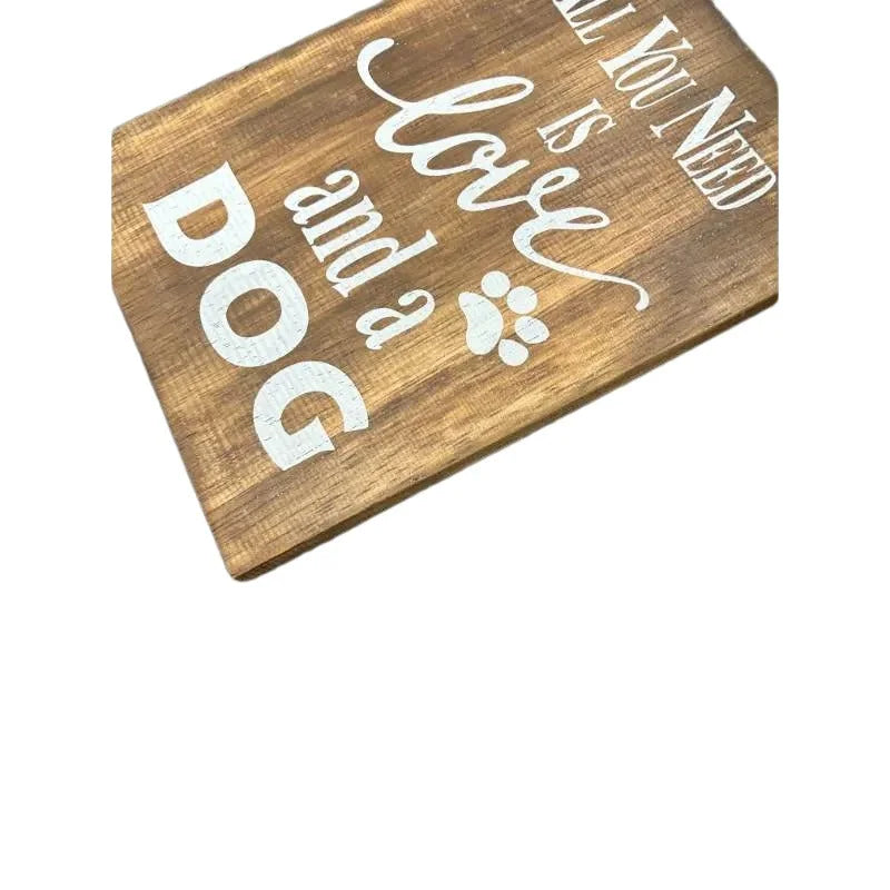Love + Dog Handcrafted Wall Art 26cm - Home & Garden > Wall