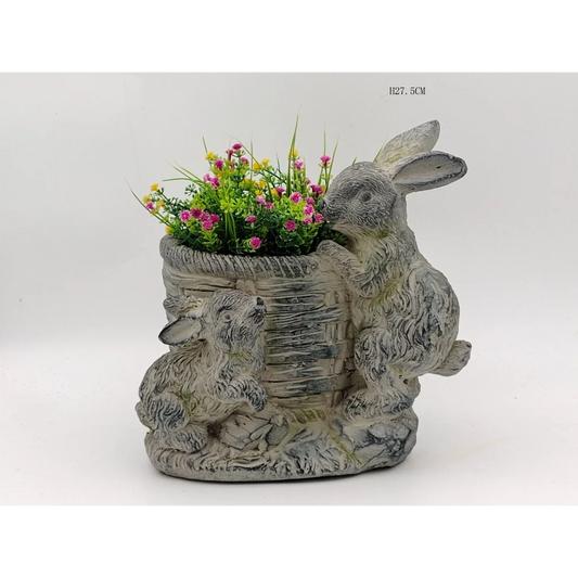 Lovers Rabbits Planter - Home & Garden > Artificial Plants