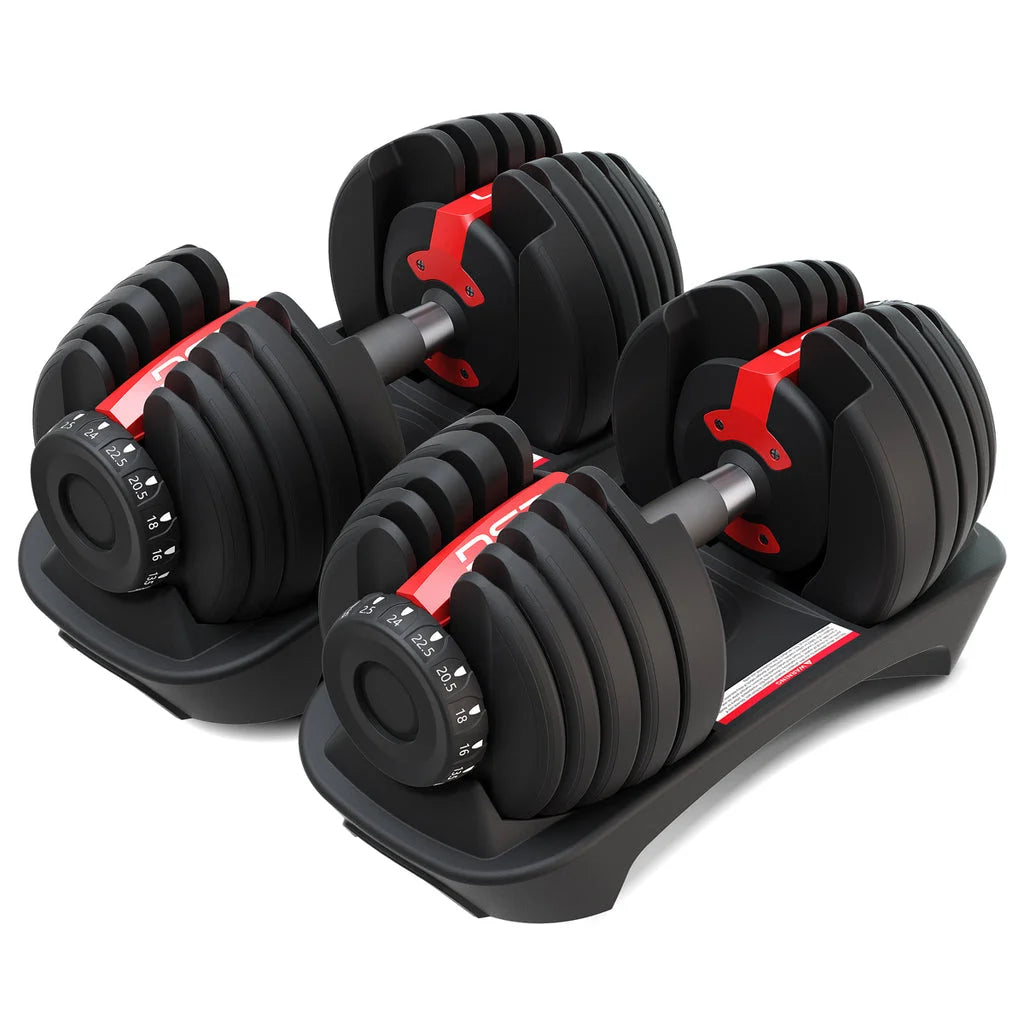 LSG Adjustable Dumbbells Set Pair (2.5kg-24kg) - Sports &