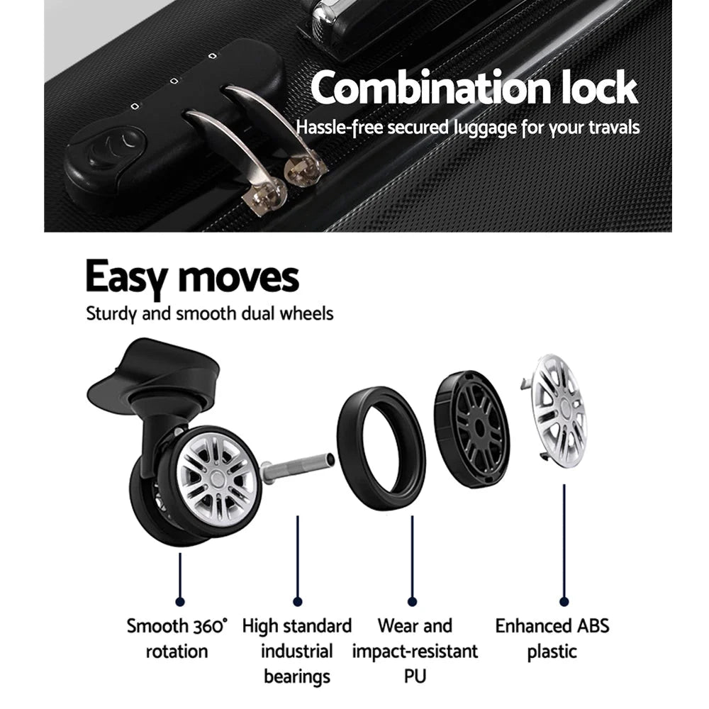 Luggage Travel Suitcase Set 20’’ Trolley Hard Case Strap