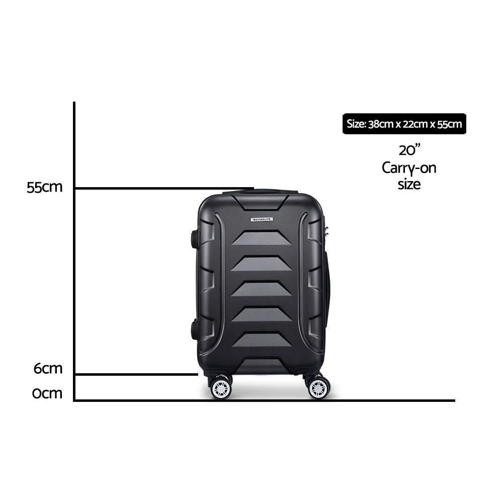 Luggage Travel Suitcase Set 20’’ Trolley Hard Case Strap