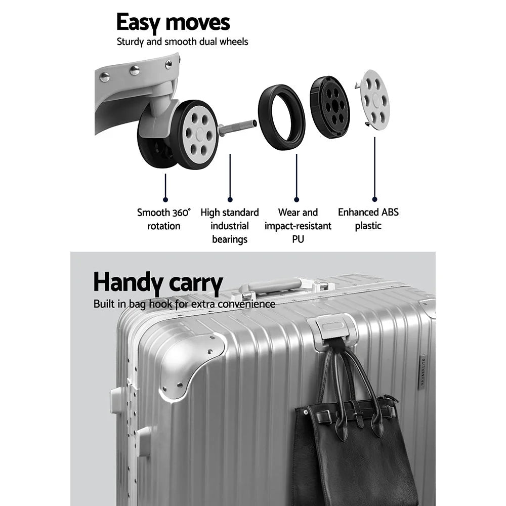 Trolley with luggage travel suitcase tsa hard