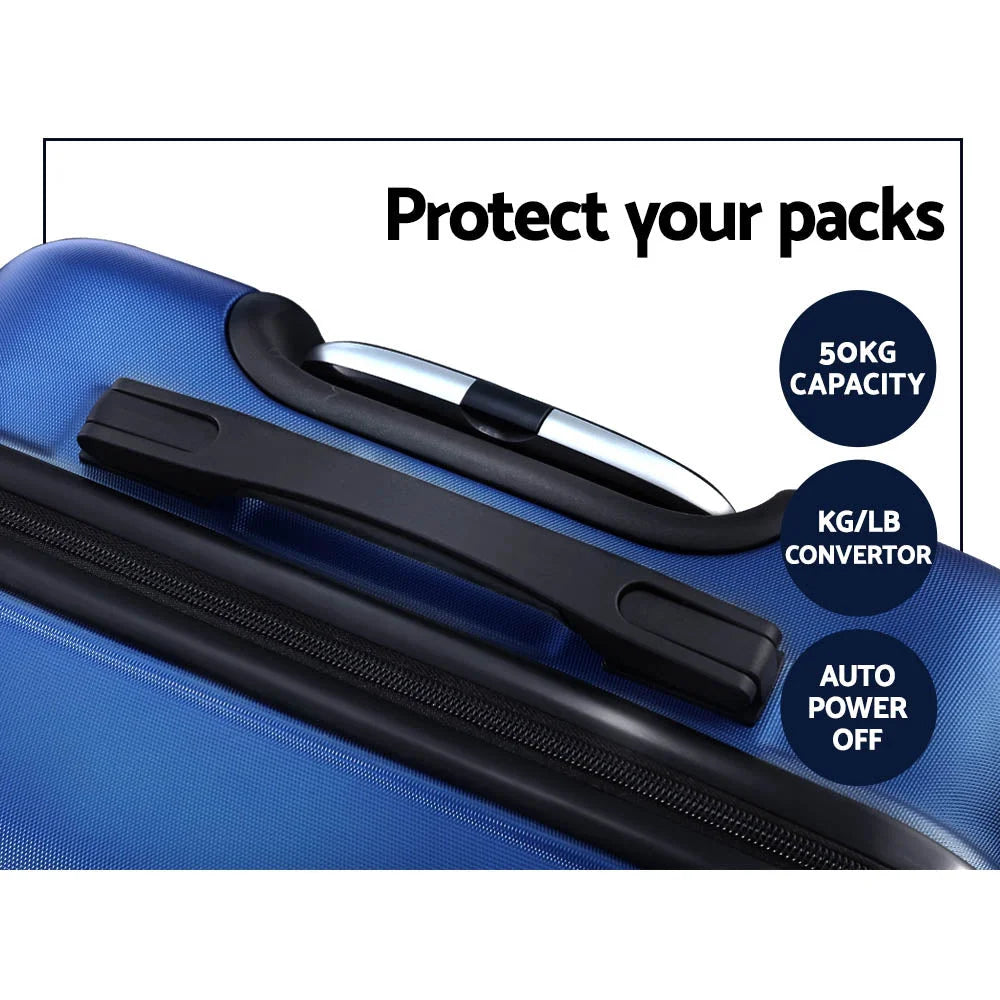 Luggage Travel Suitcase Set 2PC Trolley TSA Lock Bonus