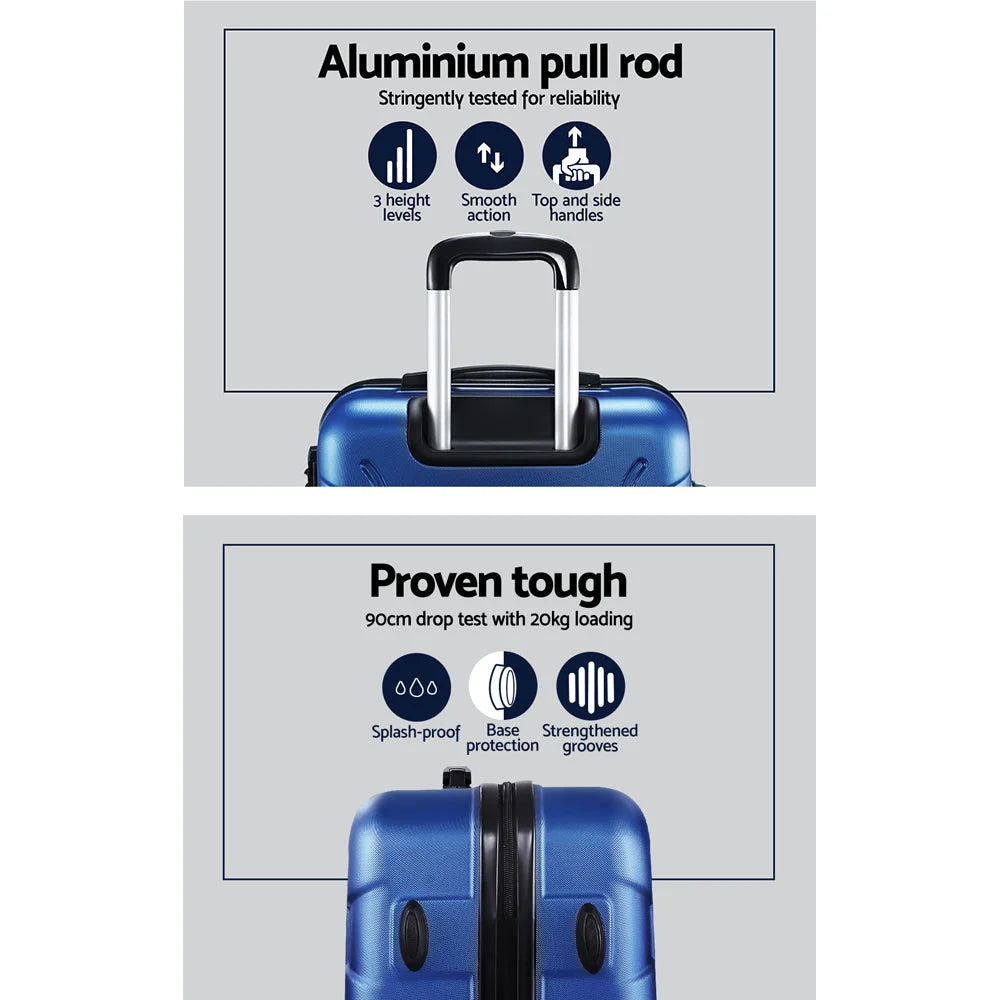 Luggage Travel Suitcase Set 2PC Trolley TSA Lock Bonus