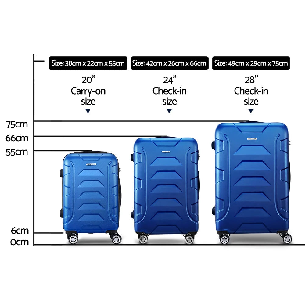 Blue trolley with side profile shown