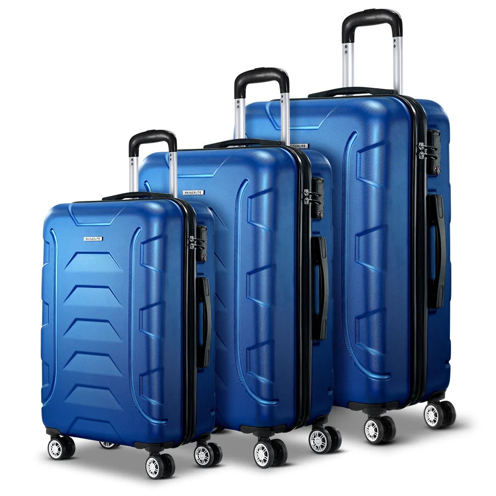 Blue trolley with shelves and rolling wheels