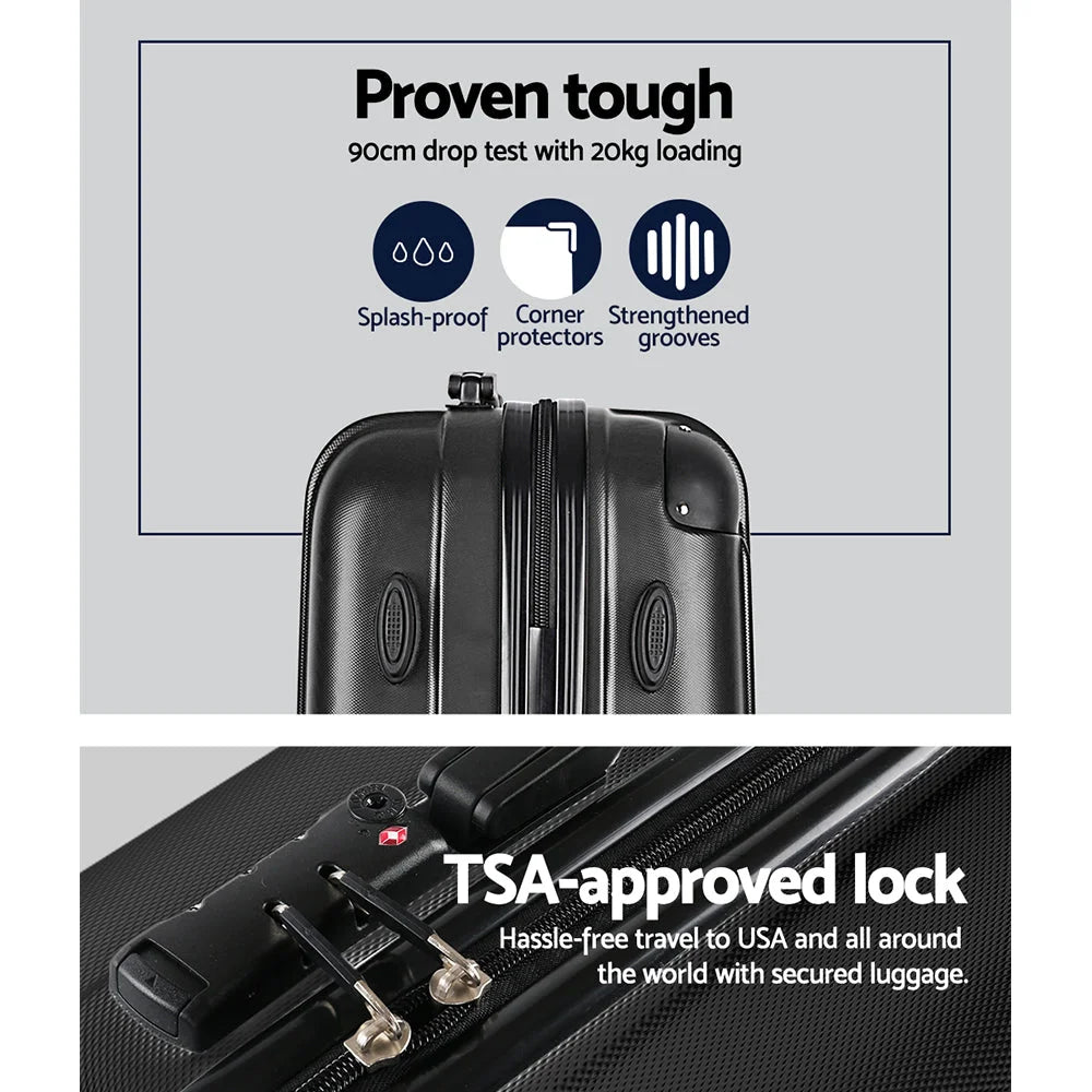 Luggage Travel Suitcase Set 3PCS Storage Organiser TSA Lock