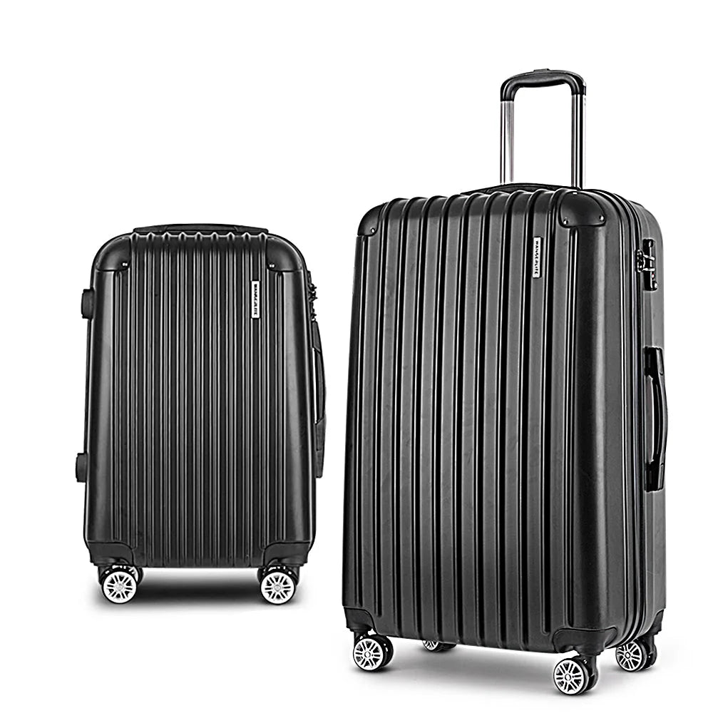 Luggage Trolley Set 2PC Travel Suitcase Hard Case Carry-On