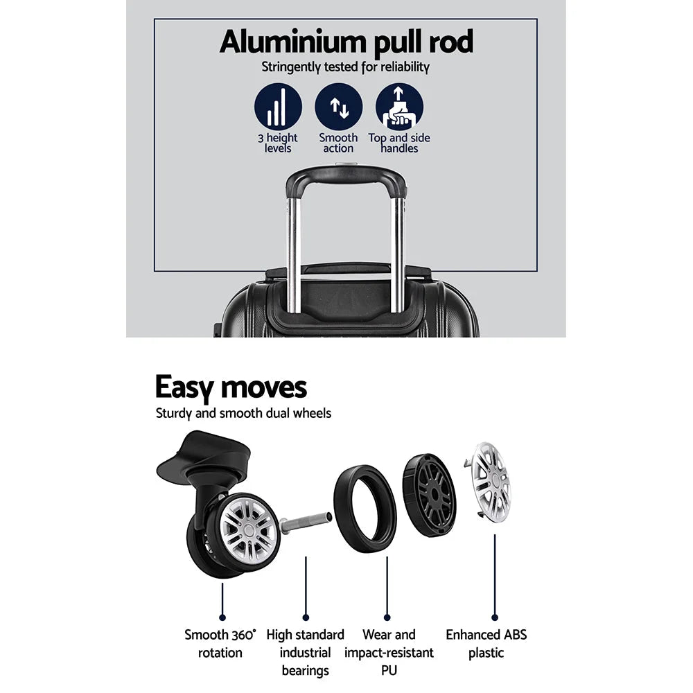 Luggage Trolley Set 2PC Travel Suitcase Hard Case Carry-On
