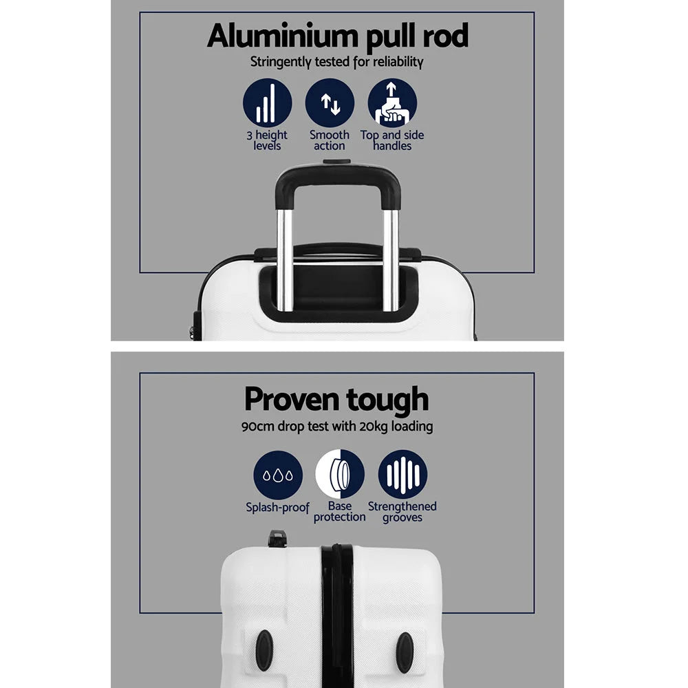 Luggage Trolley Set 2PC Travel Suitcase TSA Hard Case