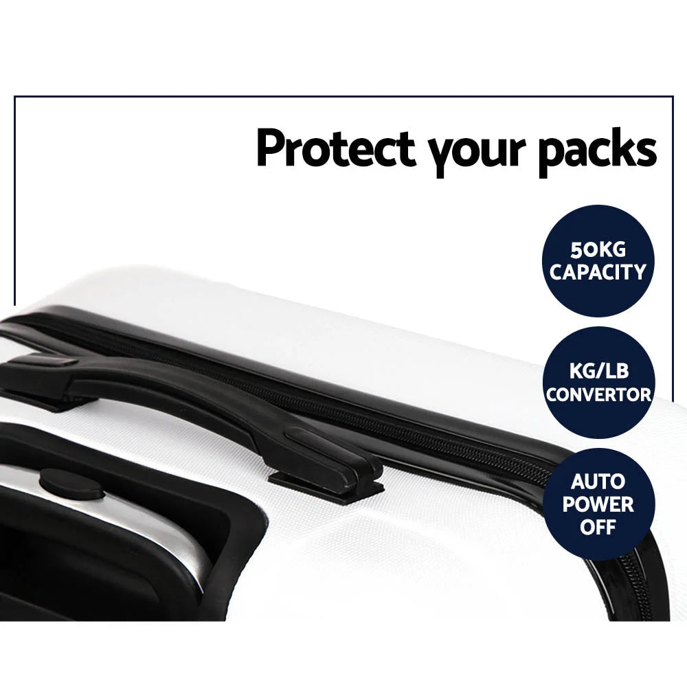 Luggage Trolley Set 2PC Travel Suitcase TSA Hard Case