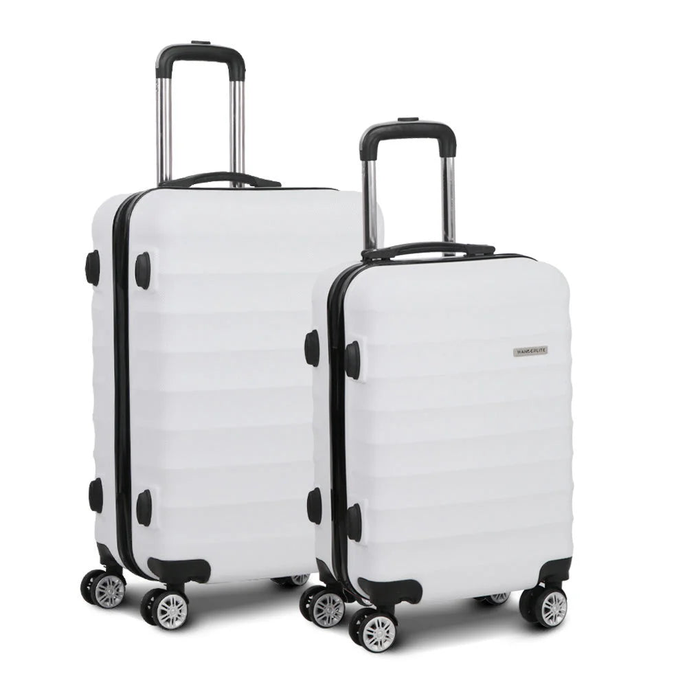 Luggage Trolley Set 2PC Travel Suitcase TSA Hard Case