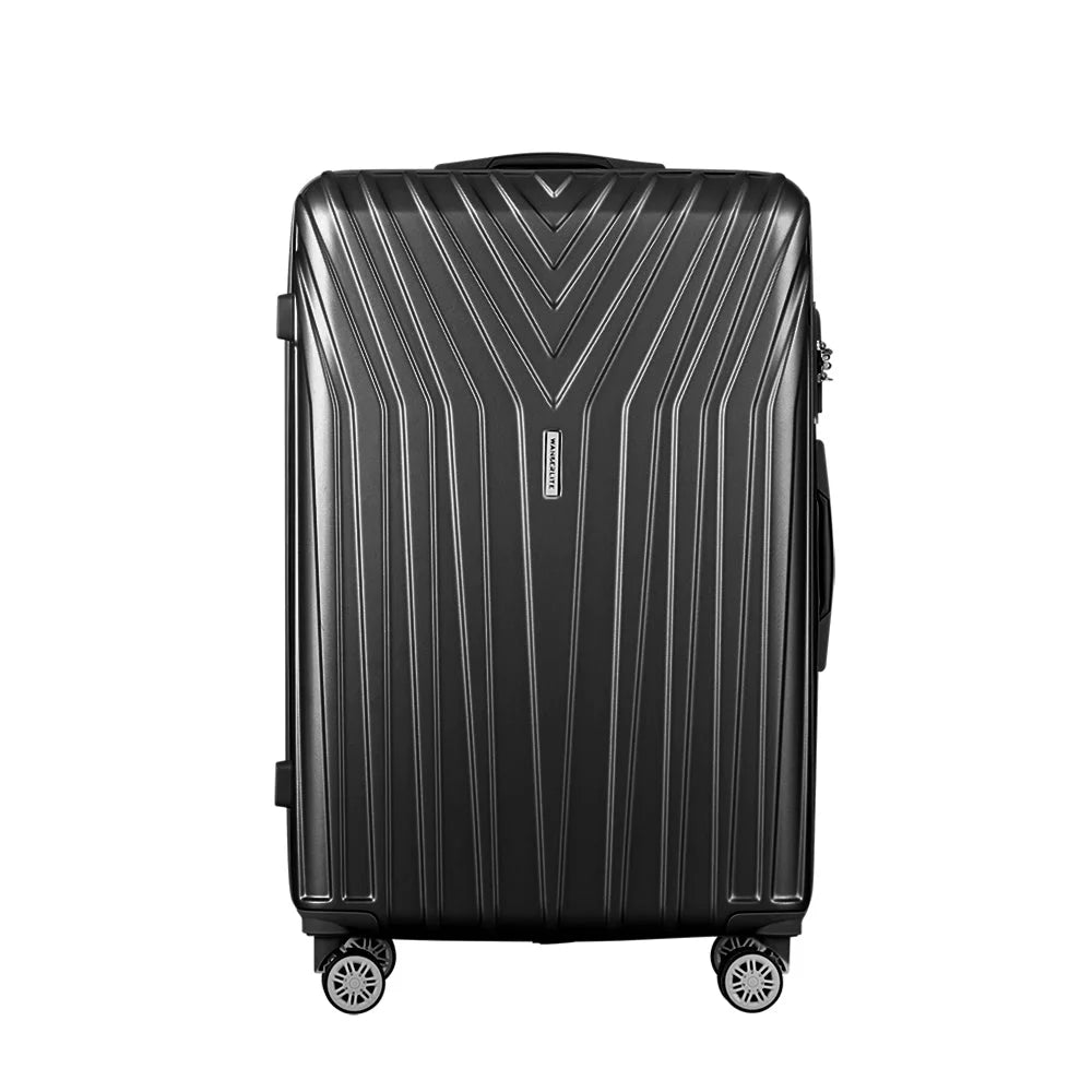 Luggage Trolley Set 3pc Suitcase Travel TSA Hard Case
