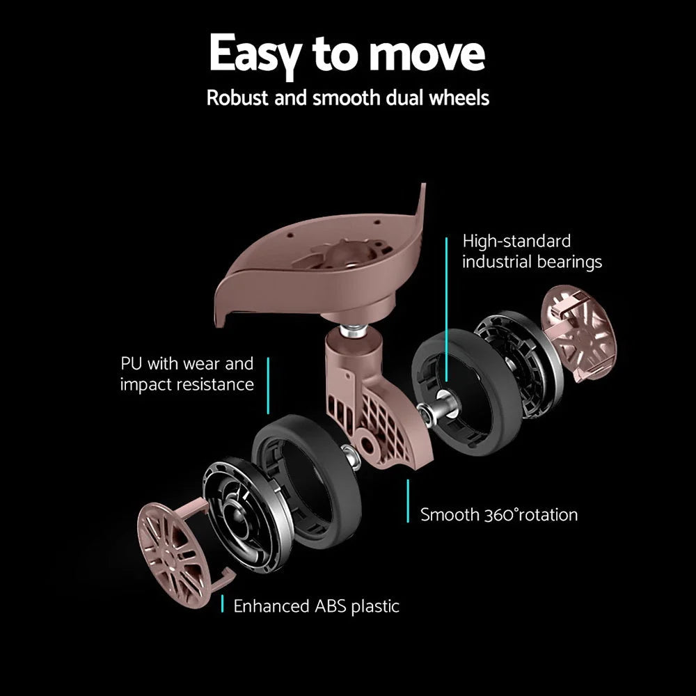 Luggage Trolley Set 3pc Suitcase Travel TSA Hard Case