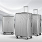Silver trolley with luggage suitcase travel tsa