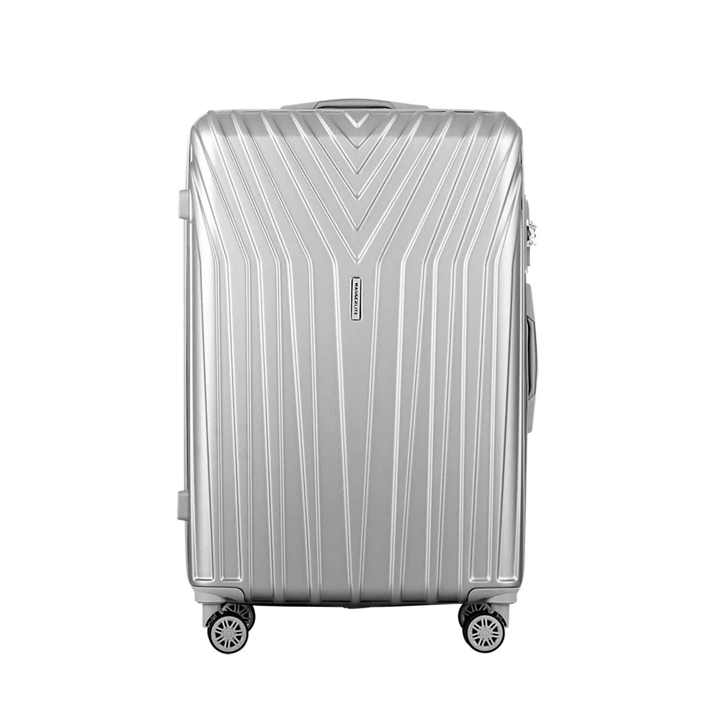 Luggage Trolley Set 3pc Suitcase Travel TSA Hard Case