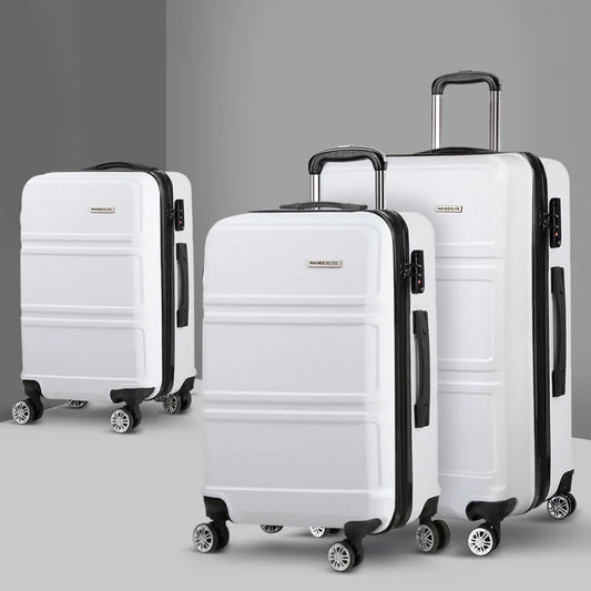 Luggage Trolley Set 3PC Suitcase Travel TSA Hard Case
