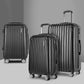 Black 3pc trolley with luggage travel suitcase hard