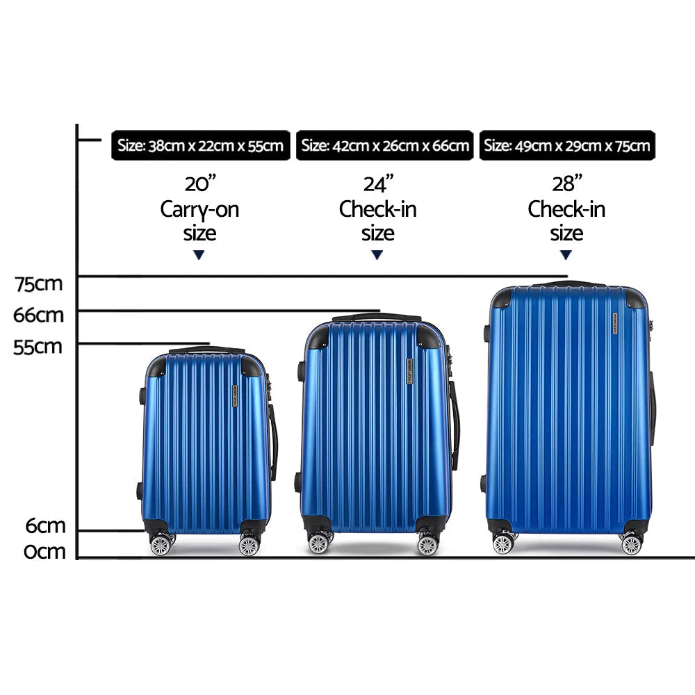 Trolley with luggage travel suitcase hard