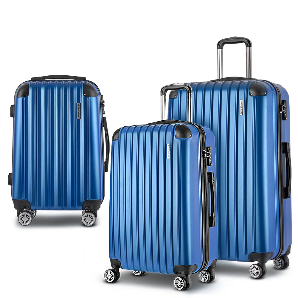 Luggage Trolley Set 3PC Travel Suitcase Hard Case Carry-On