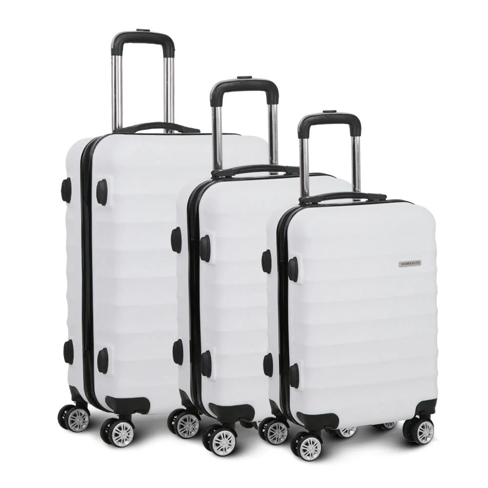 Set 3pcs Travel Suitcase Hard Shell Case Luggage Trolley